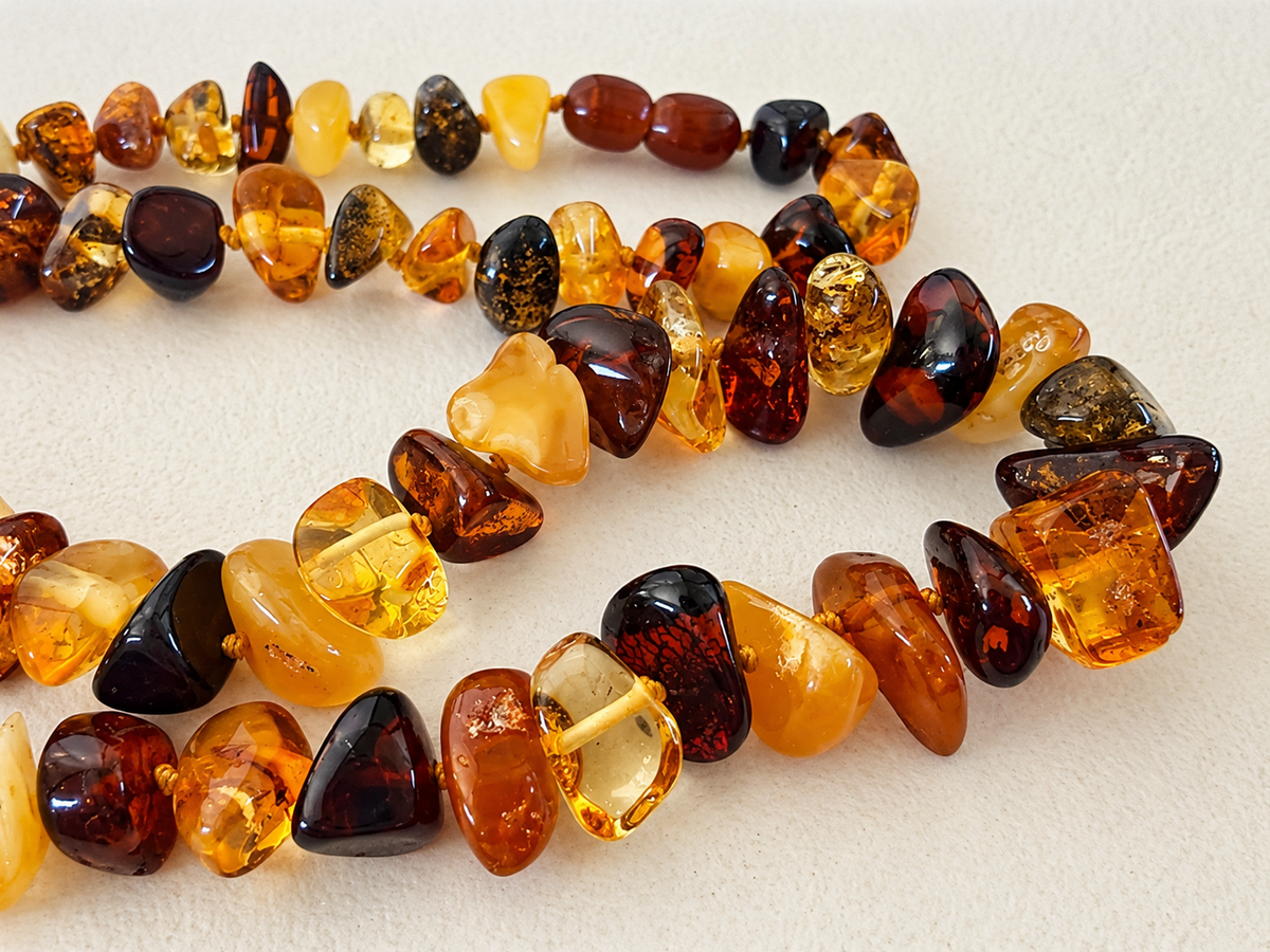 Natural Baltic Amber Nugget Necklace