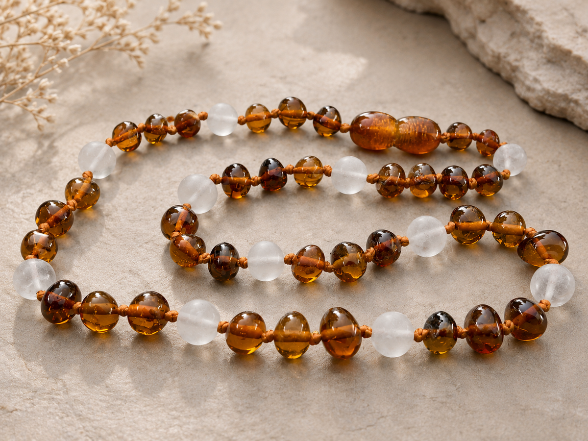 April Birthstone Baby Amber Necklace