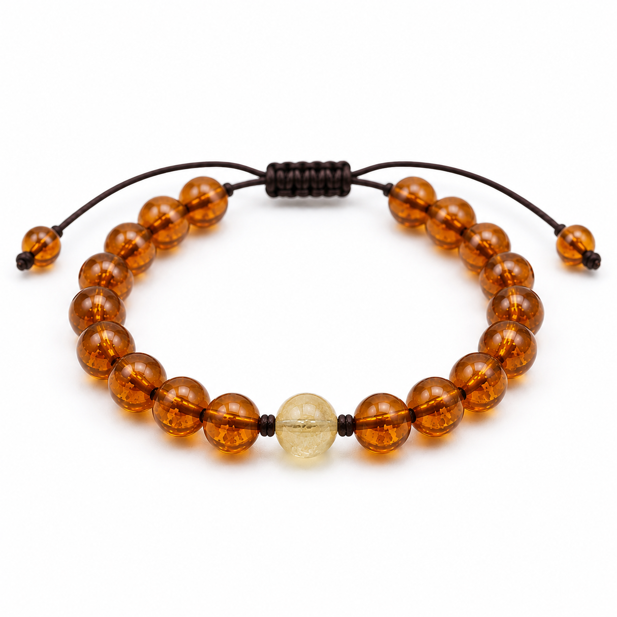 October Birthstone Amber Mens Bracelet