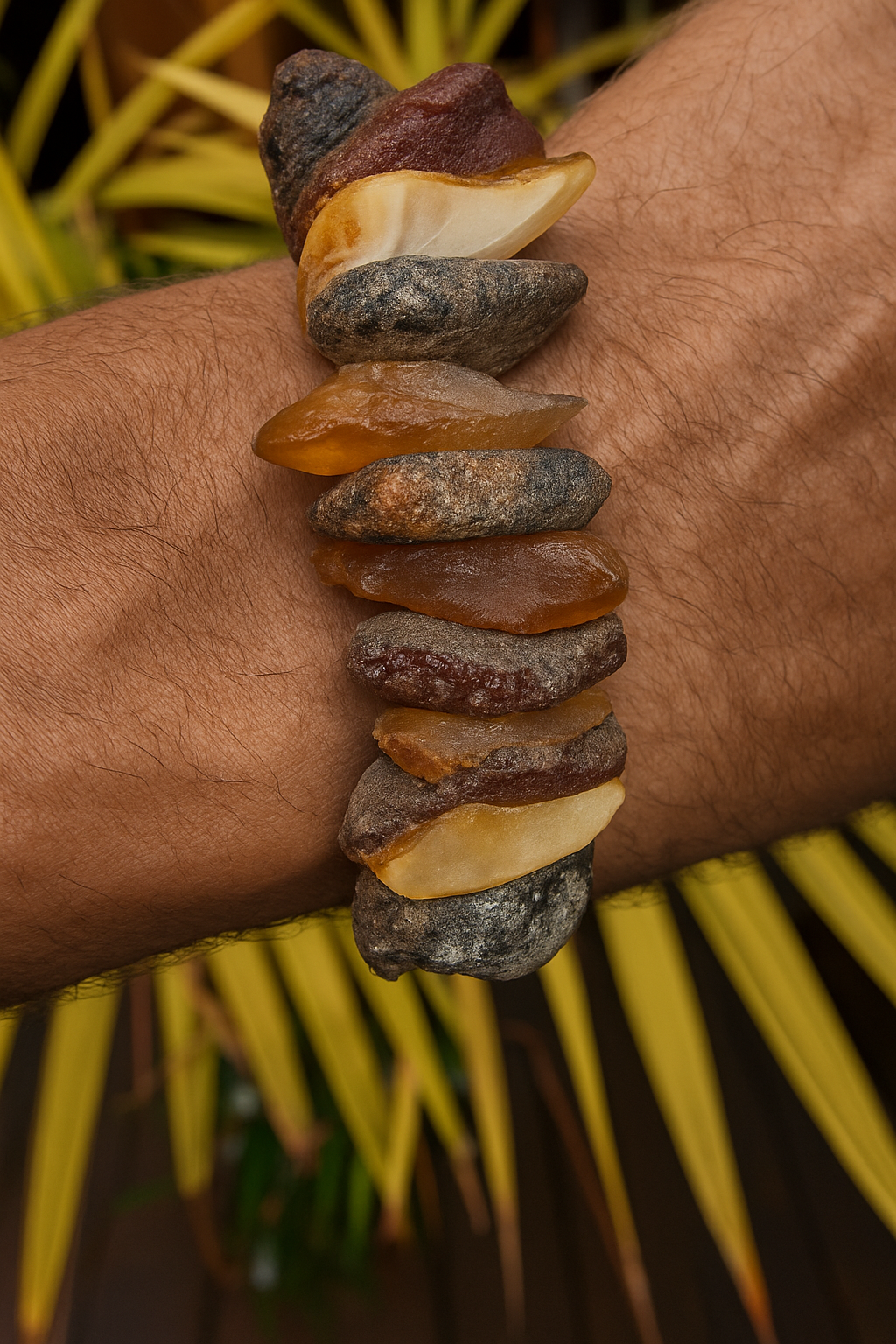 Men's chip Amber Bracelet