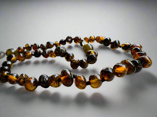 Green Amber Baby Necklace