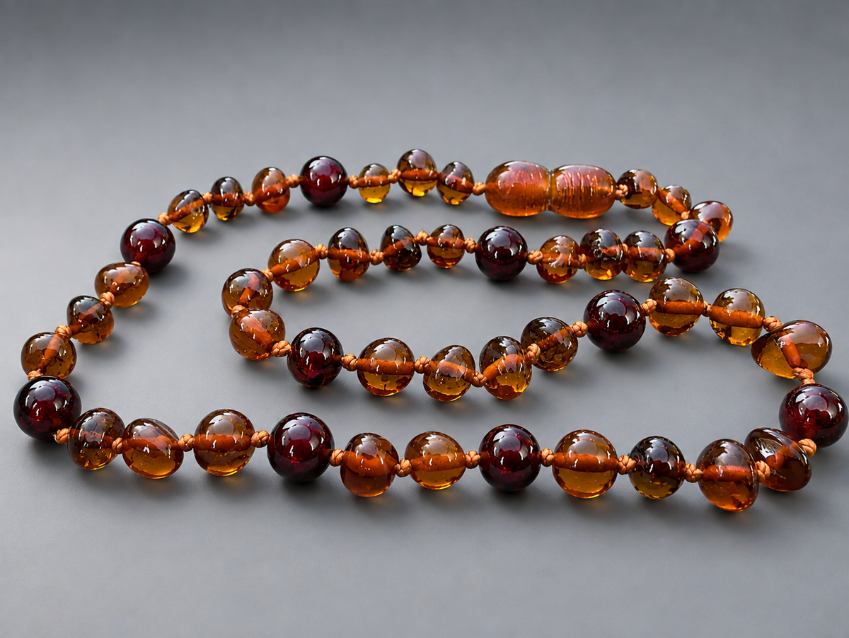 January Birthstone Baby Amber Necklace