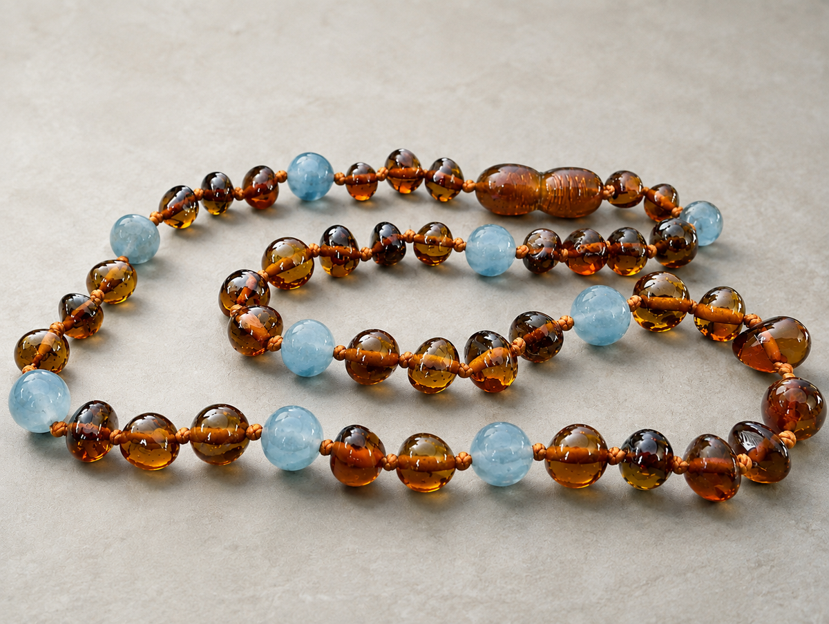 March Birthstone Baby Amber Necklace