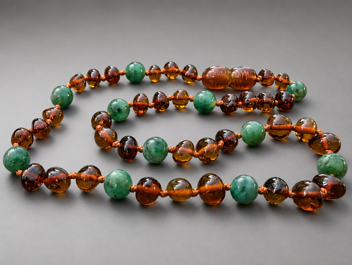 May Birthstone Baby Amber Necklace
