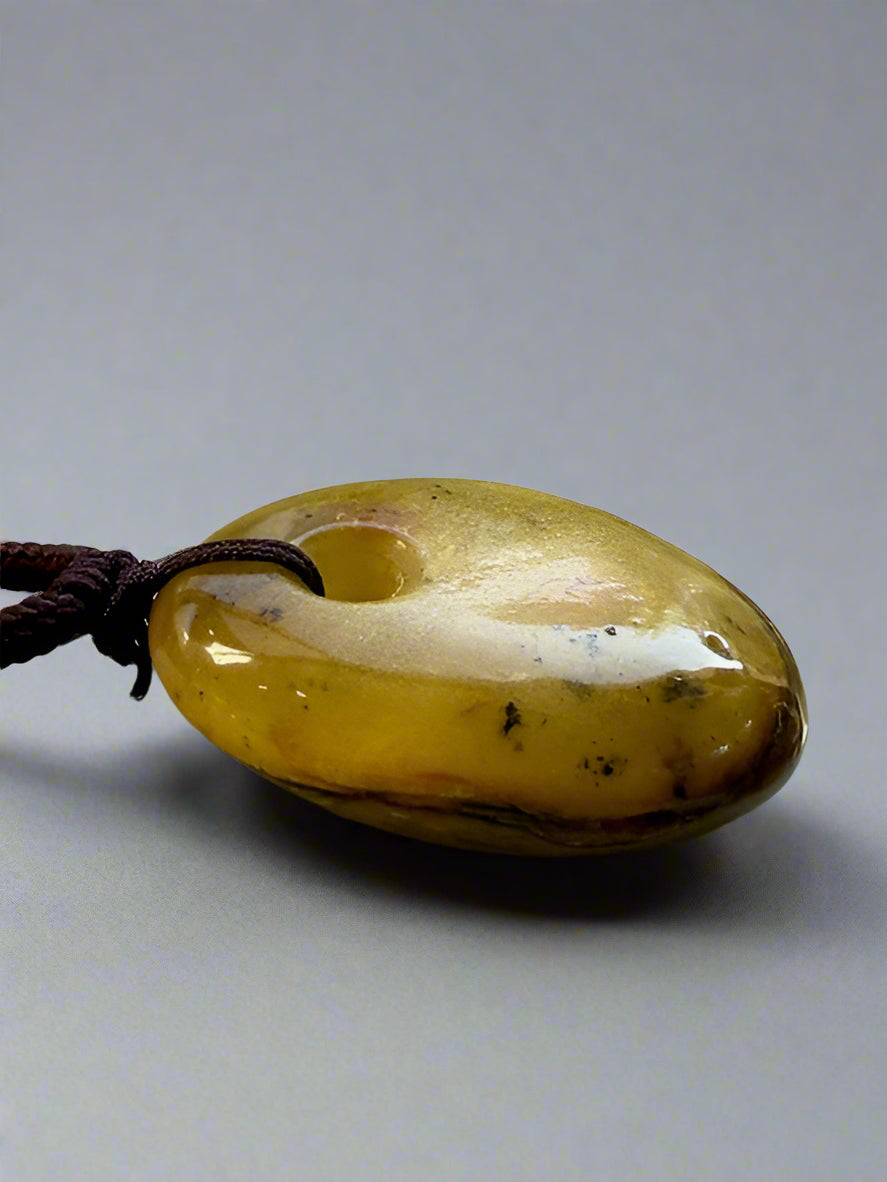 Natural Amber Good Luck Charm Pendant