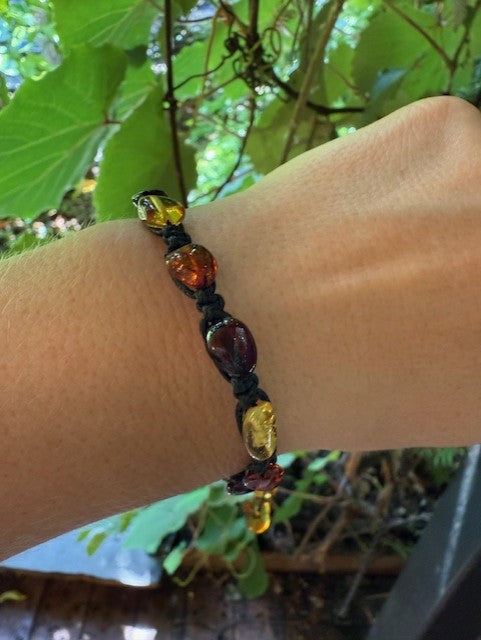Adjustable Mixed Amber Bracelet