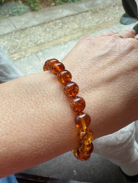 Rainbow Bead Amber Bracelet