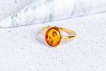 Load image into Gallery viewer, Stunning Gold Amber Ring
