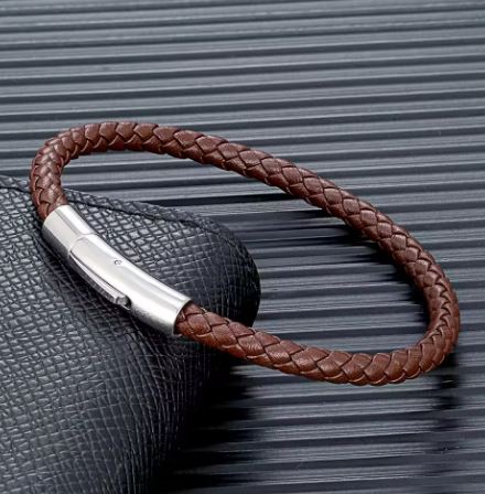 Men's Brown leather rope bracelet