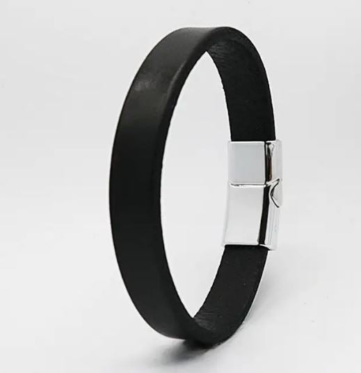 Classic Men's Black leather Bracelet