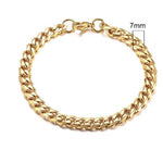 Load image into Gallery viewer, Men&#39;s Gold Chain Bracelet- 7 mm
