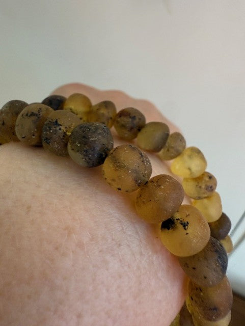 Raw Green Amber Bracelet