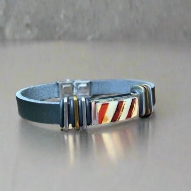 Leather Amber Men's Bracelet, Klemens