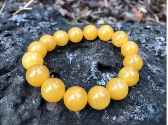 Milky Amber Men's Bracelet 12 mm
