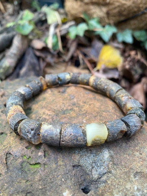 Black Raw Amber Men's Bracelet