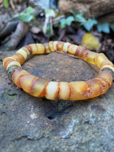 Barrel Raw Amber Men's Bracelet