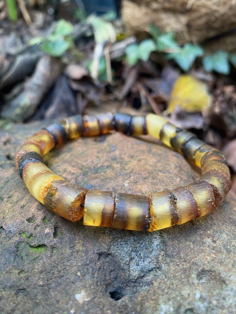 Greenish Raw Amber Men's Bracelet