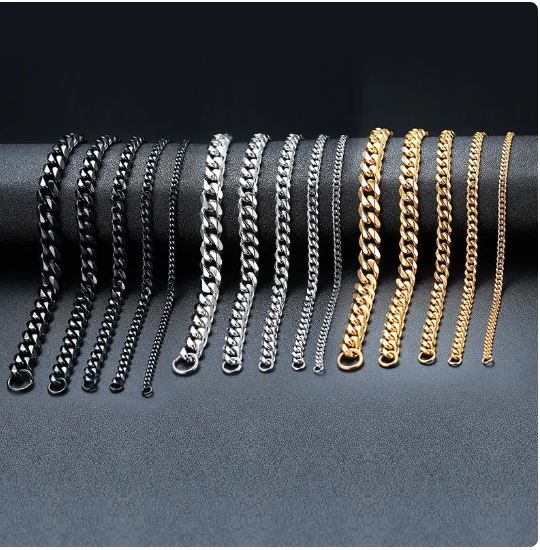Men's Gold Chain Bracelet- 7 mm