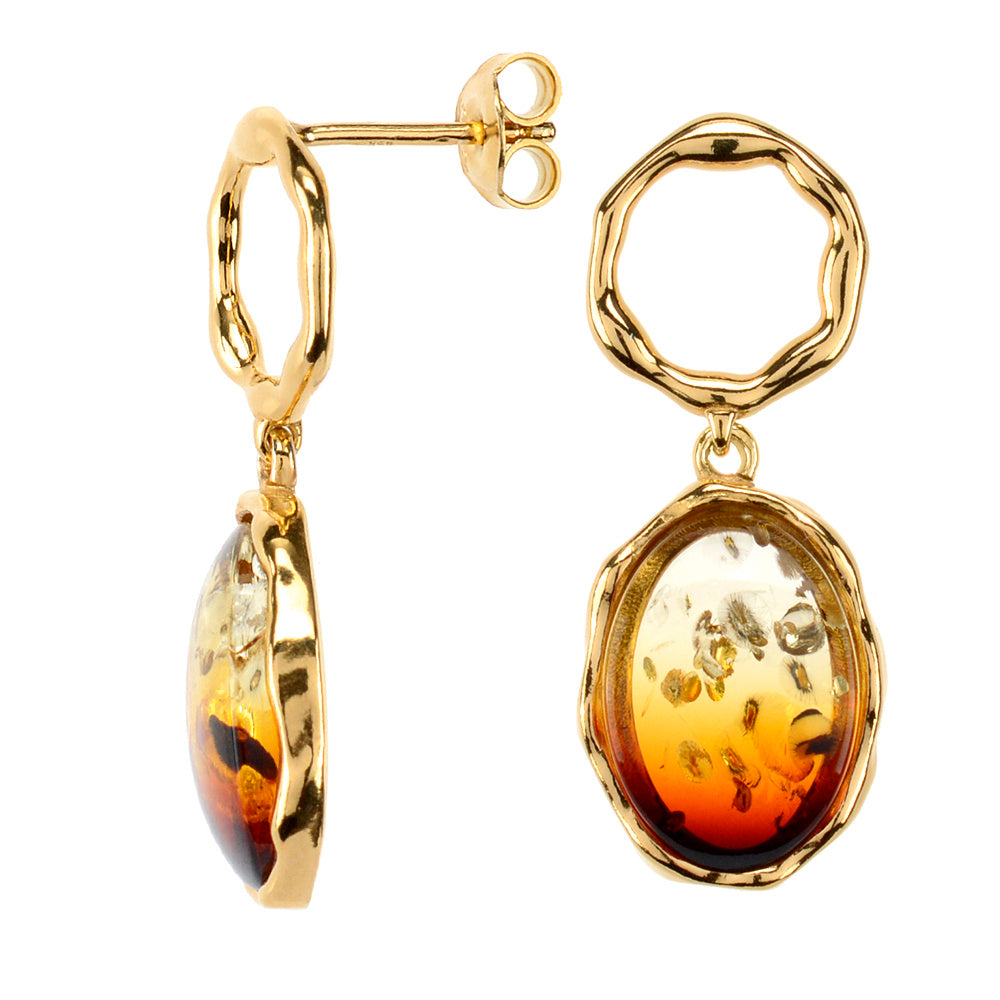 Sophisticated Gold Amber Earrings