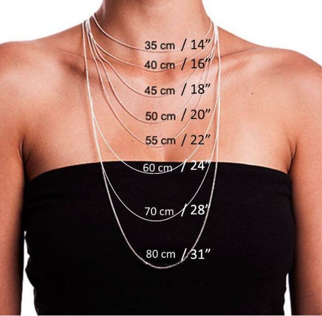 showing different sizes of necklaces