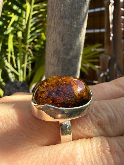 Radiance Bold: Modern Statement Amber Ring