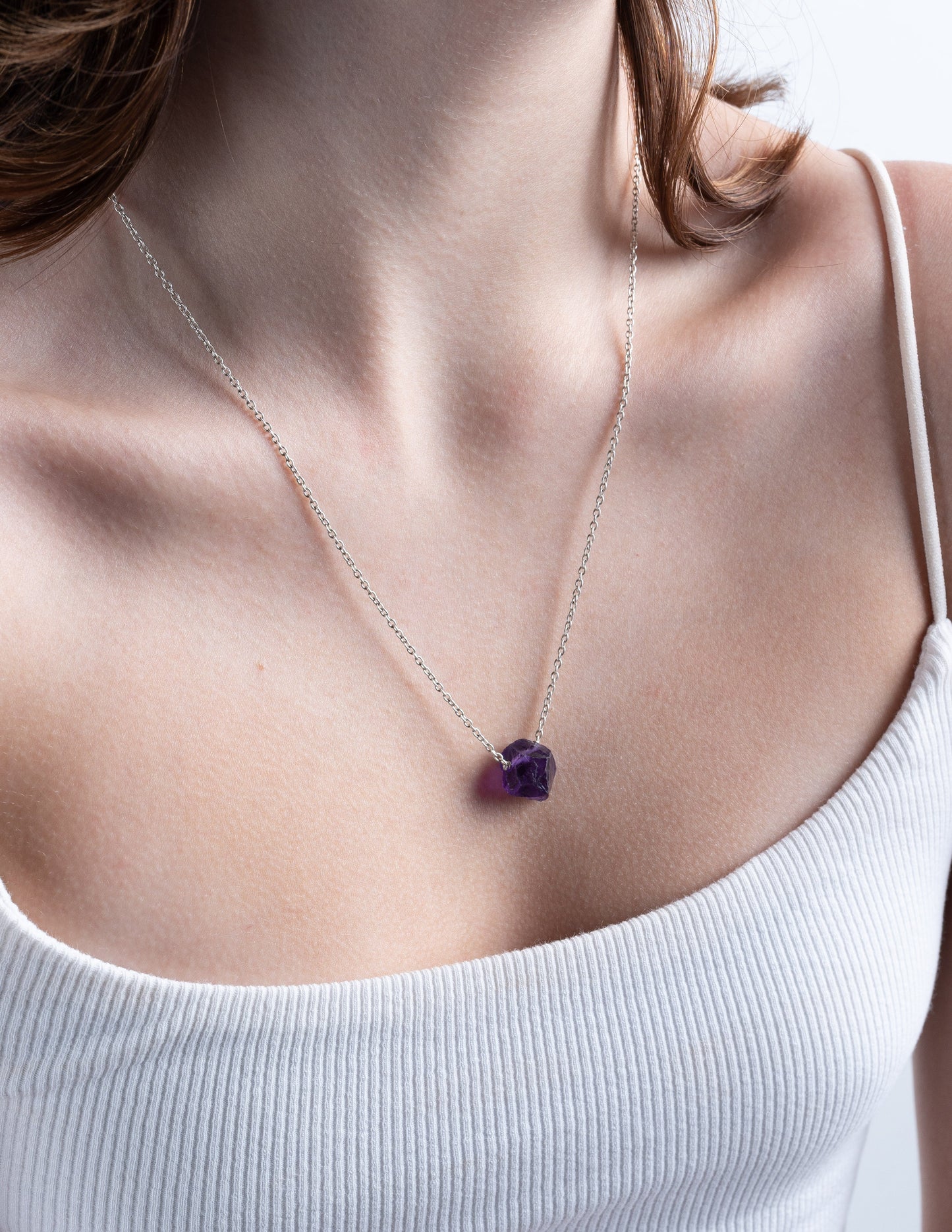 Raw Amethyst Necklace ( February Birthstone) - Amber House