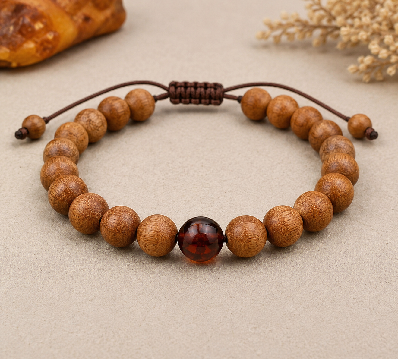 Men's Baltic Amber Sandalwood Bracelet