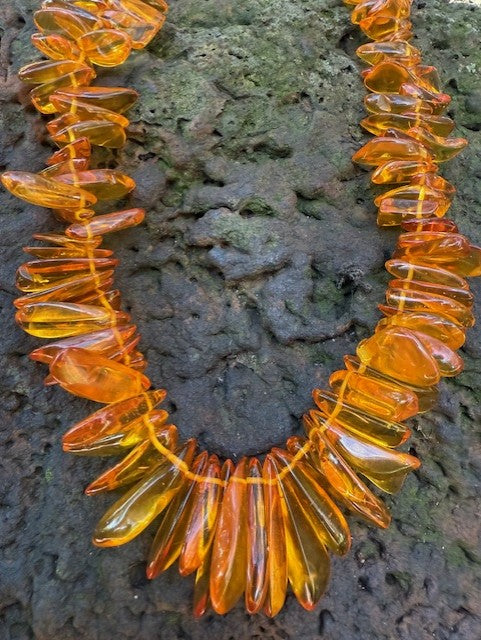 A Sea of Golden Amber Necklace