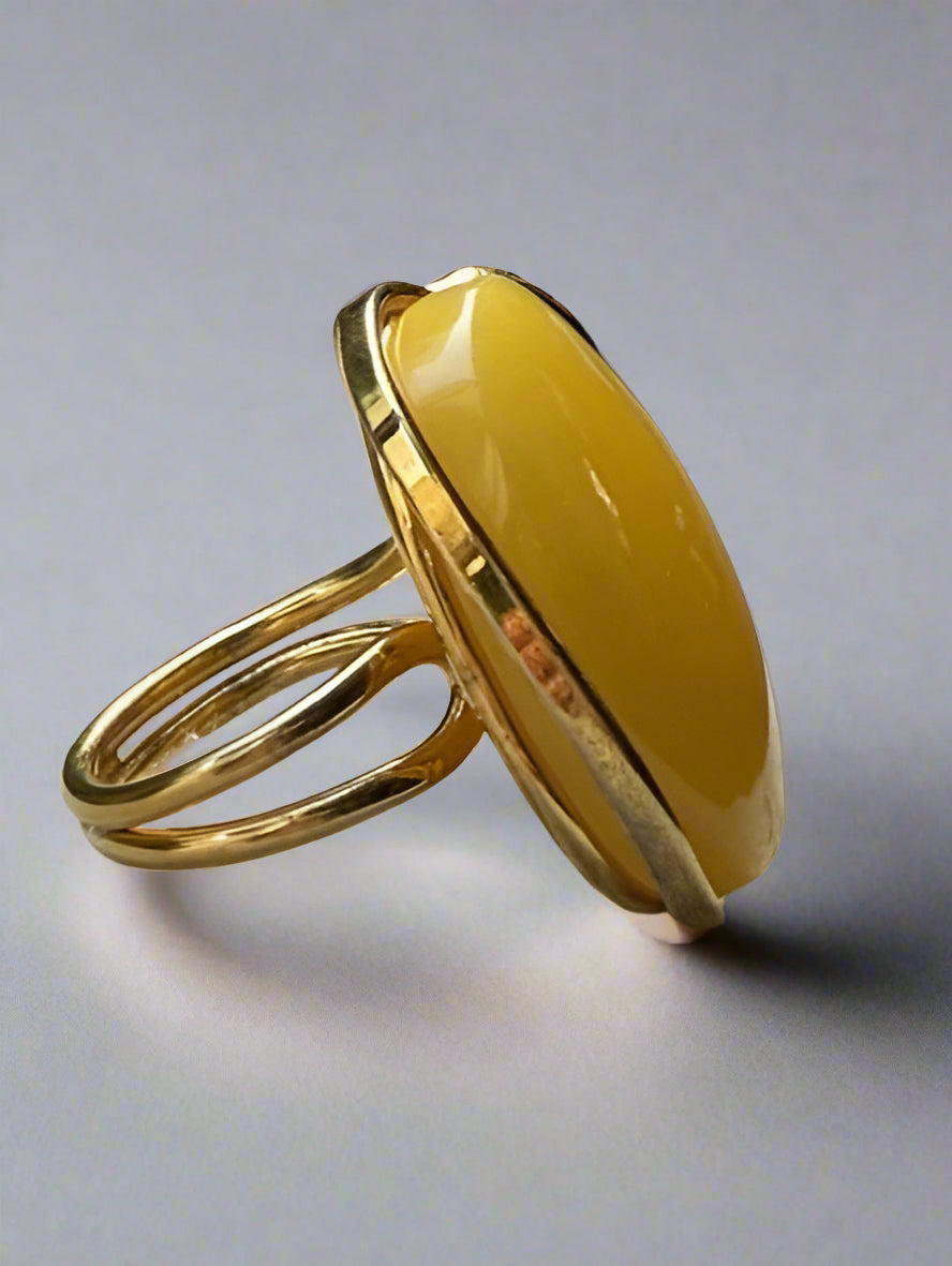 Milky Amber Ring