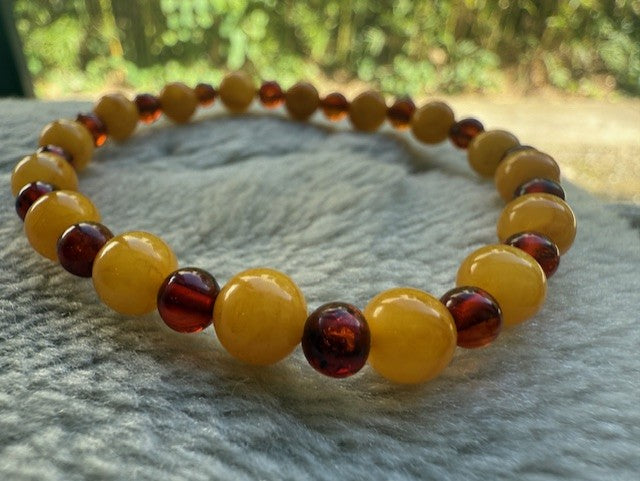 Small Beads Yellow Amber Bracelet