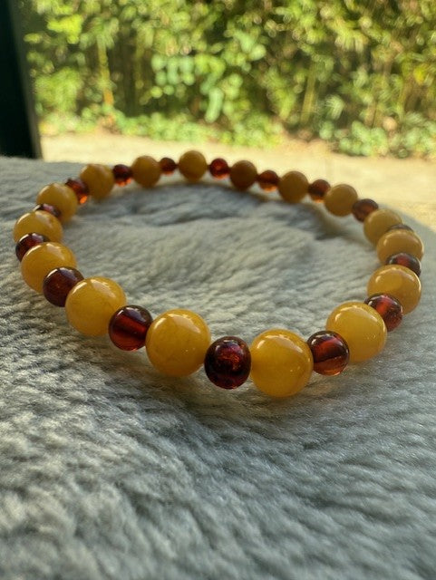 Small Beads Yellow Amber Bracelet