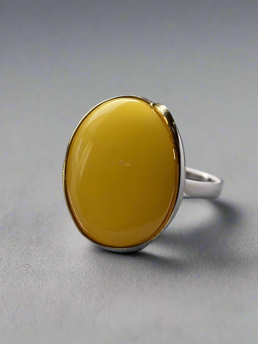 Milky Amber Ring