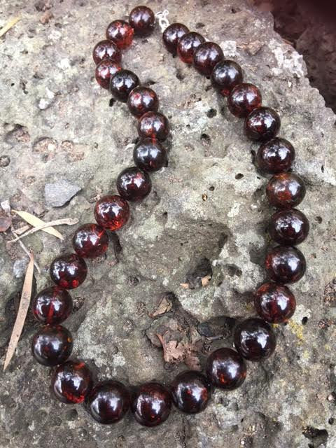 Cherry Amber Necklace  pre -order 14 mm - Amber House