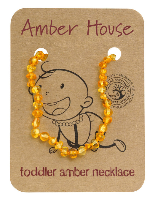 Lemon Round Amber Teething Necklace - Amber House