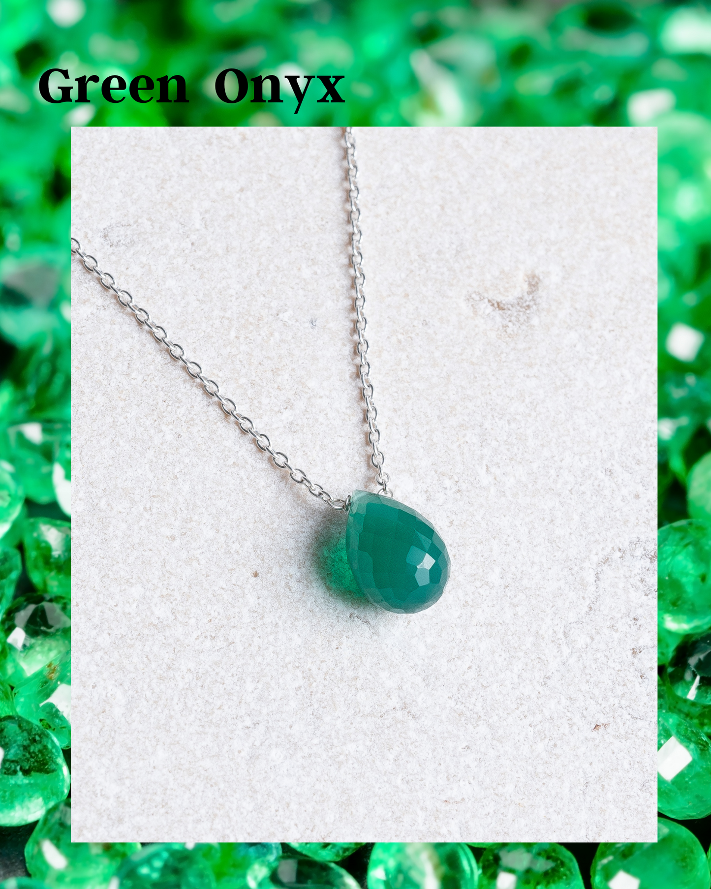 Green Onyx Necklace - Amber House