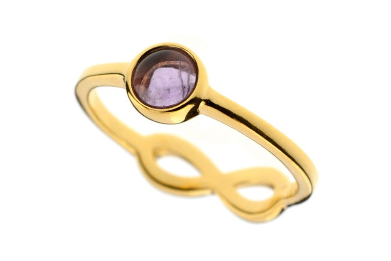 Amethyst Ring with Infinity detail at the back - Amber House