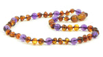 Load image into Gallery viewer, AMETHYST AND AMBER Teething Necklace - Amber House 
