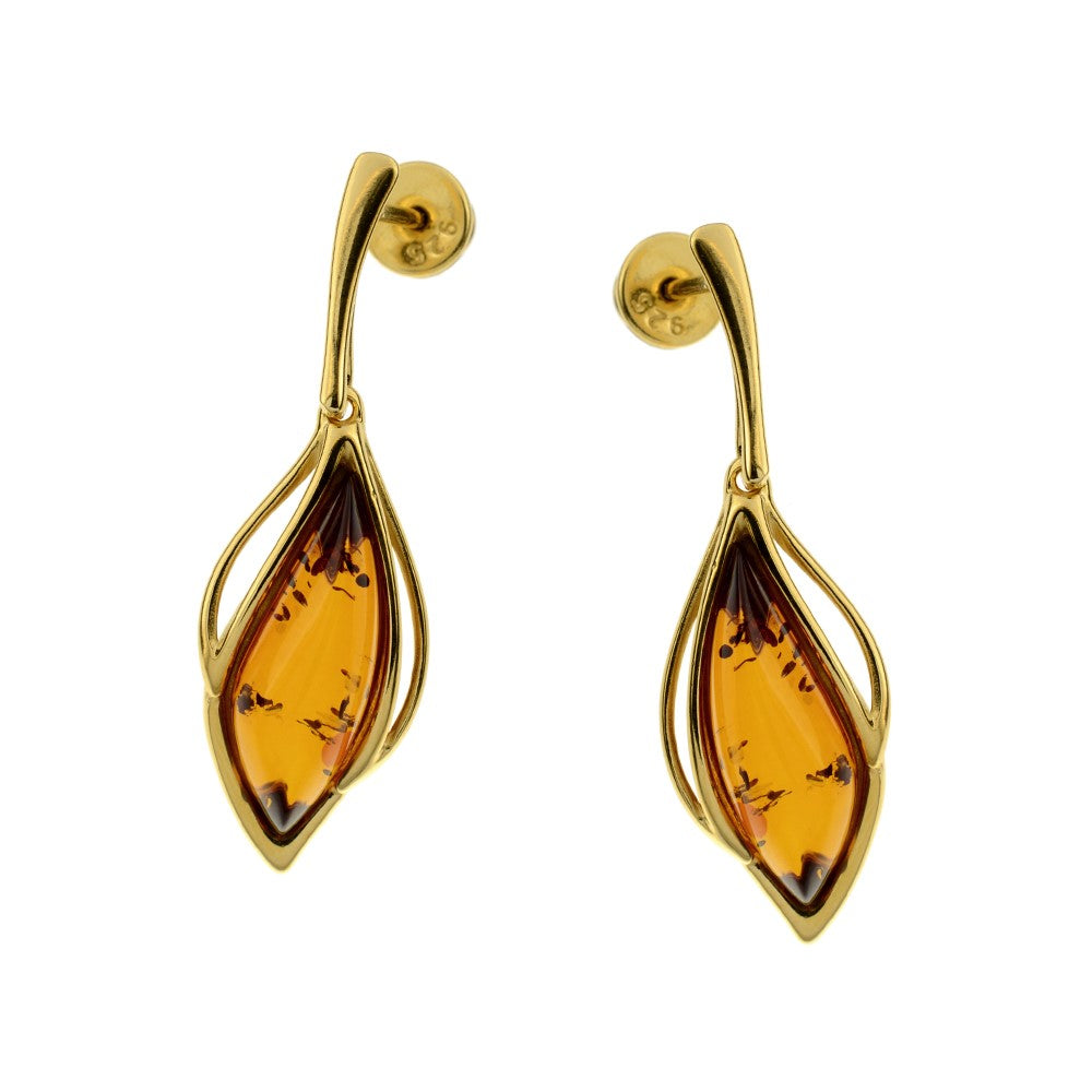 COGNAC BALTIC AMBER EARRINGS - Amber House