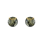 Load image into Gallery viewer, Round Green Amber Earrings
