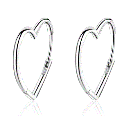 Asymmetrical Heart Hoop Earrings - Amber House 
