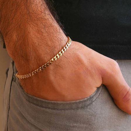 Men's Black Chain Bracelet- 5 mm