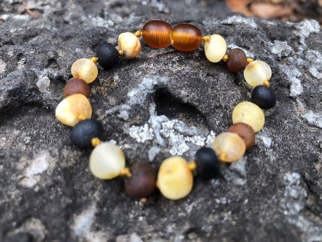 Raw Multi Baroque Baby Amber bracelet - Amber House