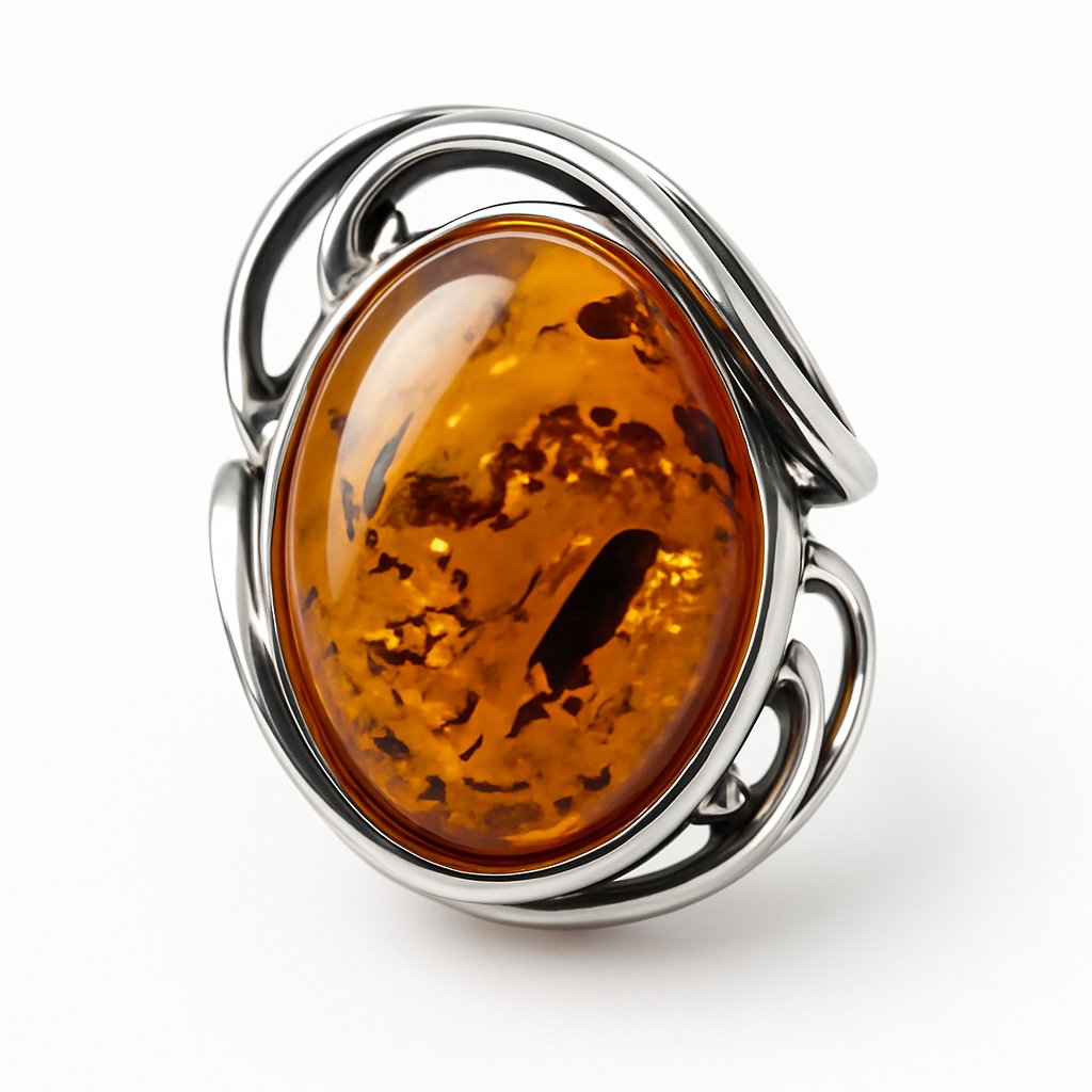 cognac amber ring 