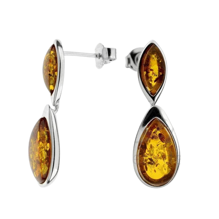 Cognac Baltic Amber Earrings