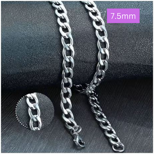 Silver men's necklace 7.5mm