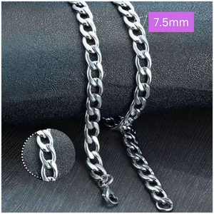 Silver men's necklace 7.5mm