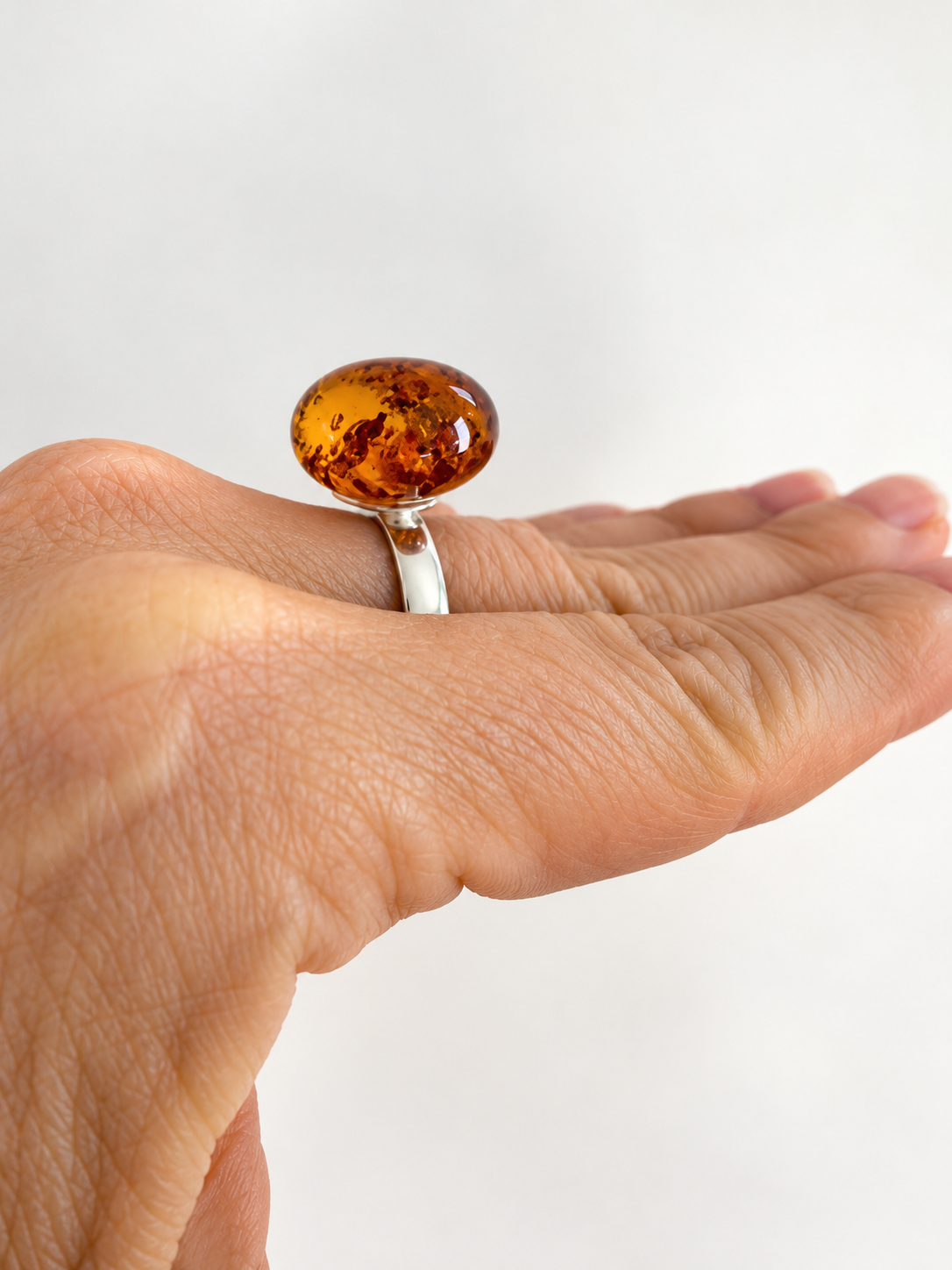Cognac Modern Amber ring