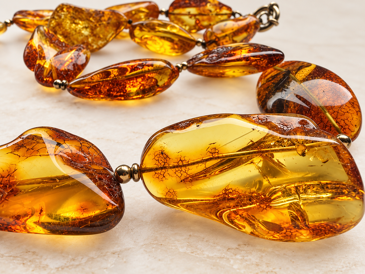 Long Honey Amber NECKLACE