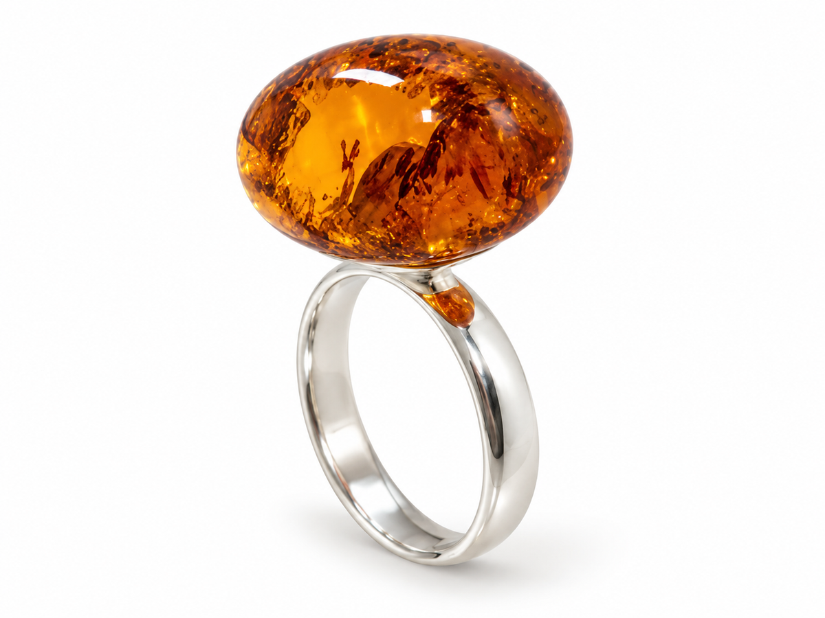 Cognac Modern Amber ring