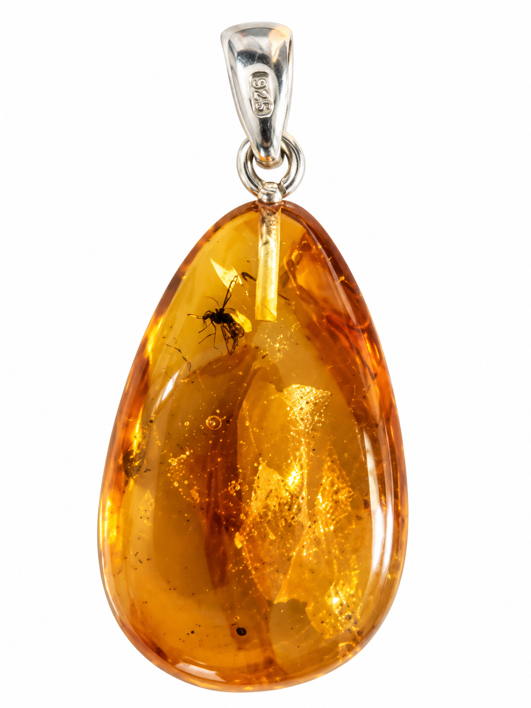 Amber Pendant with Insect